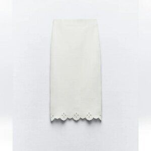 ZARA EMBROIDERED STRETCH KNIT SKIRT